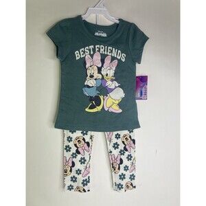 Disney Minnie Mouse Daisy Duck 2 Piece Pants and Top T-Shirt Outfit Set Girls 4T